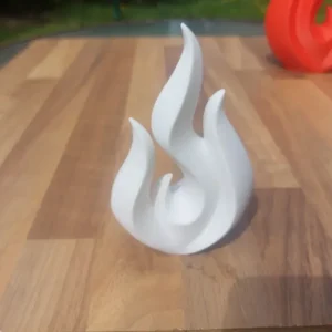 Escultura llama de fuego minimalista de 12 cm – Impresión 3D