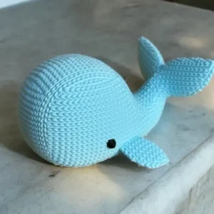 Ballena de 9 cm | Mini figura con textura tejida