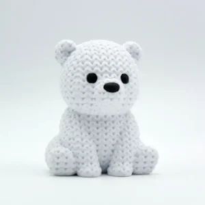 Osito polar de 8 cm | Figura con textura tejida