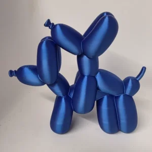 Pareja de perros globo de 15 cm | Escultura pop decorativa