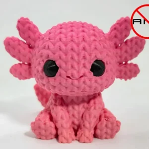 Ajolote de 8 cm | Mini figura con textura tejida