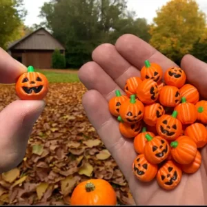 Mini calabazas de Halloween – Paquete de 5 impresas en 3D
